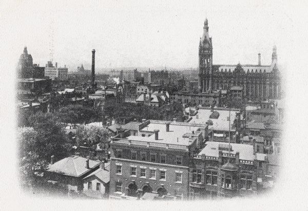 Elevated view of Milwaukee, west from the Court House.