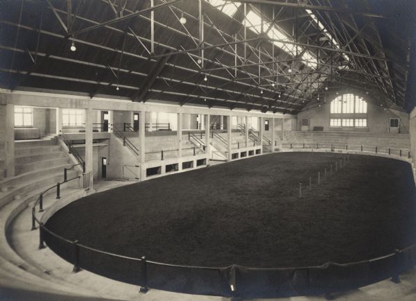 Interior of show arena. University of Wisconsin-Madison College of Agriculture.