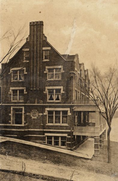 Fraternity house, 644 N Frances Street, University of Wisconsin-Madison. Lake Mendota is in the background.