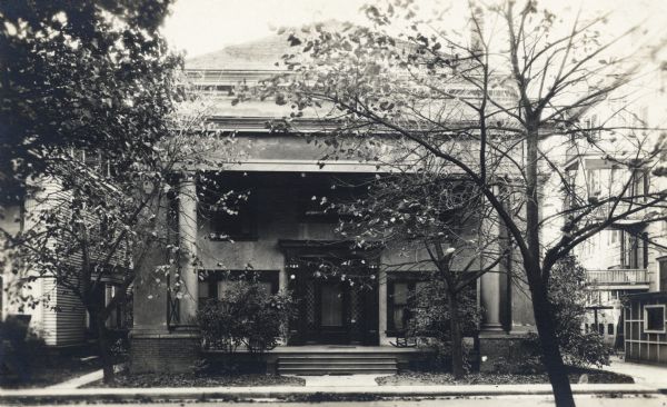Sorority House at 823 Irving Place. After the sorority moved to its new house on Lakelawn Place, the University of Wisconsin-Madison took over this building. It was used as a dormitory annex to Chadbourne Hall, and later as an office building, before its demolition in 1965 to make way for the Elvehjem Art Center (now Chazen).