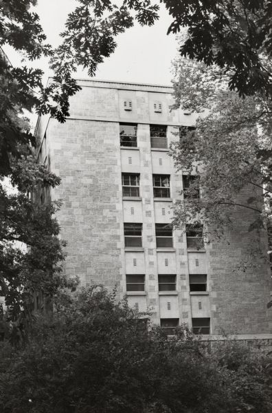 Side view of building on the University of Wisconsin-Madison campus. The first wing, which was built onto the old building.