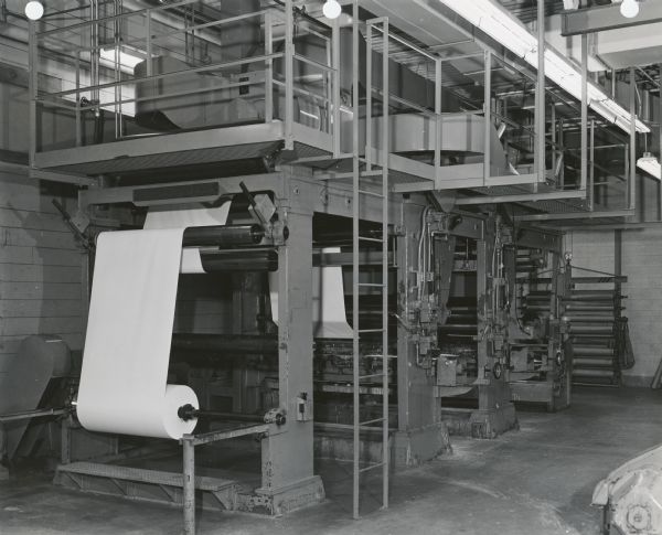 Machinery in a Consolidated Papers company factory.