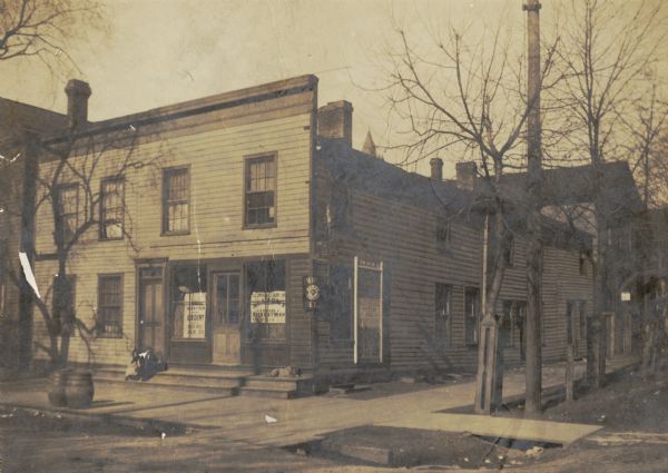 Western Hotel at the corner of Huron and Van Buren Streets. It was operated as a hotel from 1845 to 1853 with William Stupinski as proprietor.