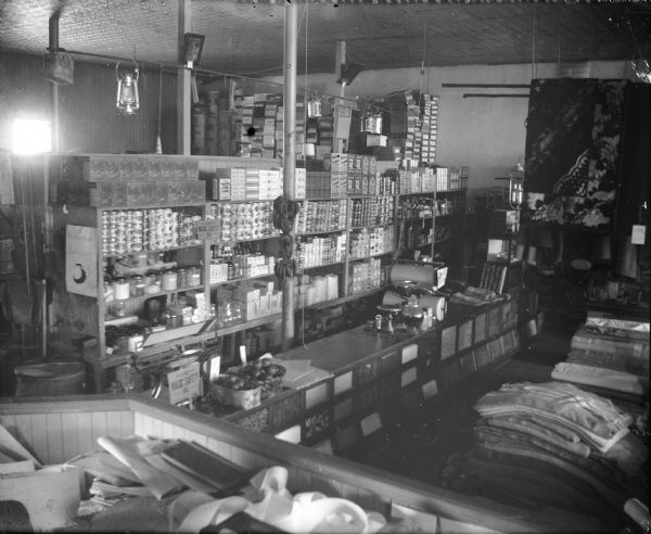 Interior of mercantile store.
