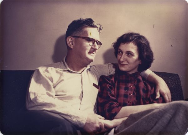 Informal portrait of social activists Carl and Anne Braden taken about the time of their marriage.