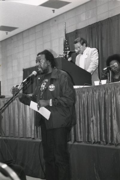 Willie Rudd, president of the United Furniture Workers Local 282 as well as the national union, at a SOC (Southern Organizing Committee) labor conference in Birmingham.