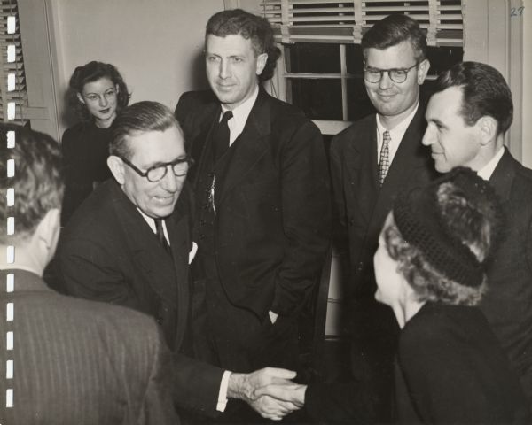 Senator Claude Pepper of Florida greets admirers at the annual convention of the Southern Conference for Human Welfare. Pepper was present to deliver the keynote address.