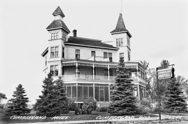 Exterior view of The Cumberland Hotel. The hotel opened in March of 1891 and was demolished in 1965.