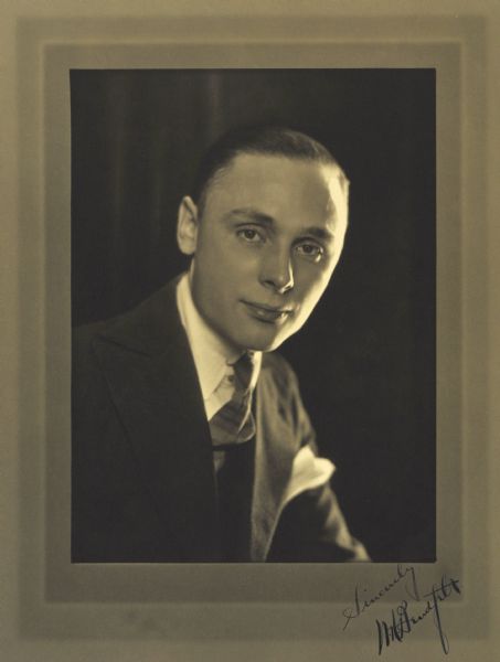 Quarter-length portrait of Walter H. Gendfelt, Milwaukee company president.