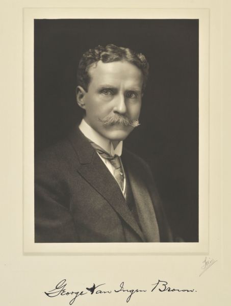 Quarter-length portrait of George Van Ingram Brown, Milwaukee surgeon.