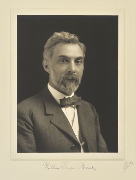 Quarter-length portrait of William George Bruce, Milwaukee publisher.