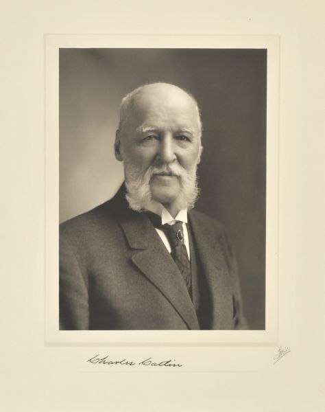 Quarter-length studio portrait of Charles Catlin, Milwaukee merchant.
