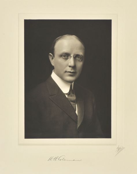 Quarter-length studio portrait of H.H. Coleman, Milwaukee publisher.
