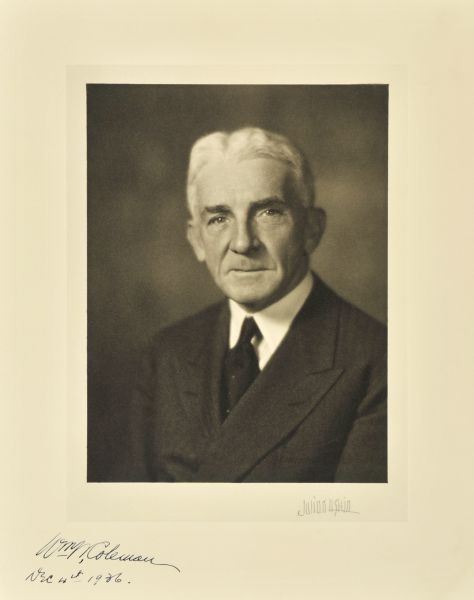 Quarter-length studio portrait of William Wheeler Coleman, Milwaukee mechanical engineer.