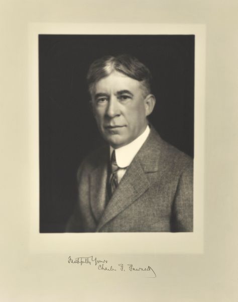 Quarter-length portrait of Charles F. Fawsett.