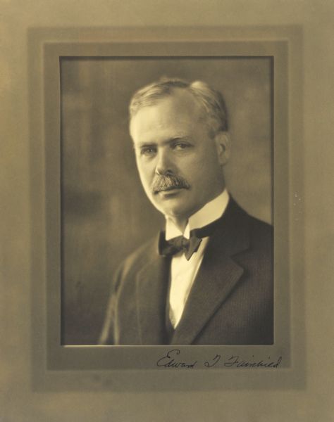 Quarter-length studio portrait of Edward J. Fairchild, Milwaukee circuit judge.