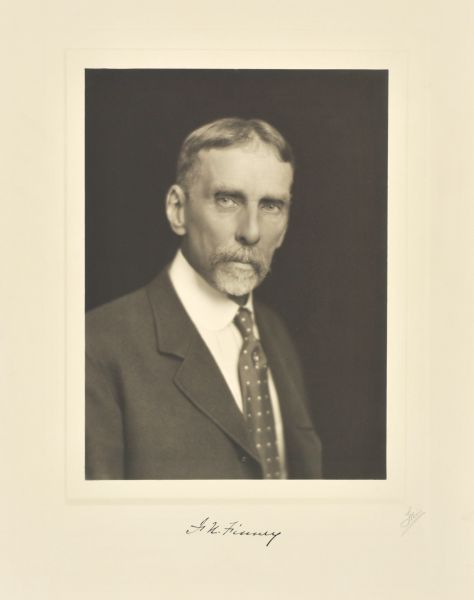 Quarter-length studio portrait of Frederick N. Finney, Milwaukee civil engineer.
