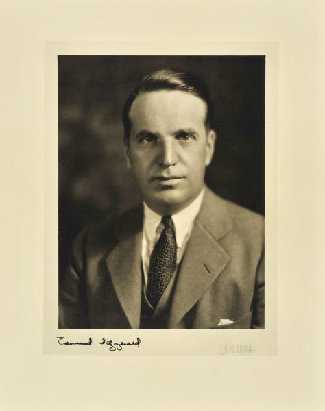 Quarter-length studio portrait of Edmund Fitzgerald, Milwaukee insurance company vice-president.