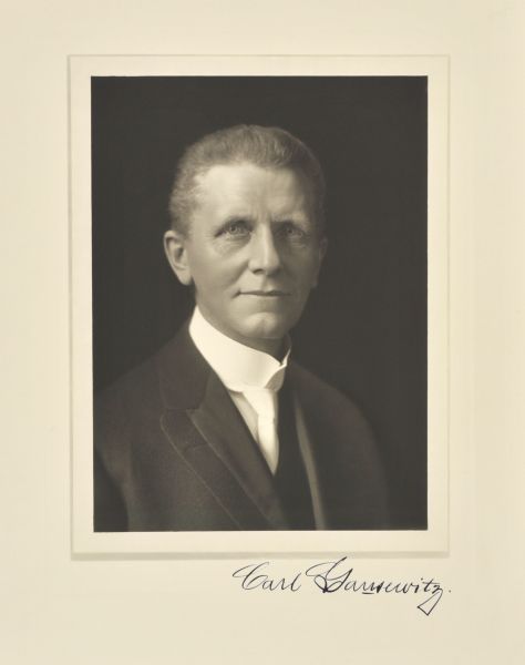Quarter-length studio portrait of Carl F.W. Gausewitz, Milwaukee pastor.