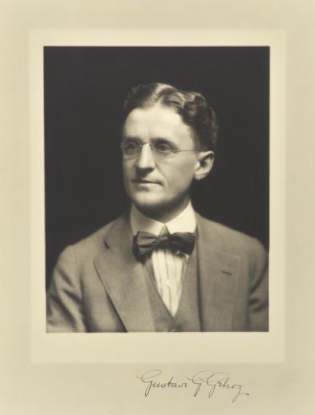 Quarter-length studio portrait of Gustave G. Gehrz, Milwaukee Circuit Court judge.