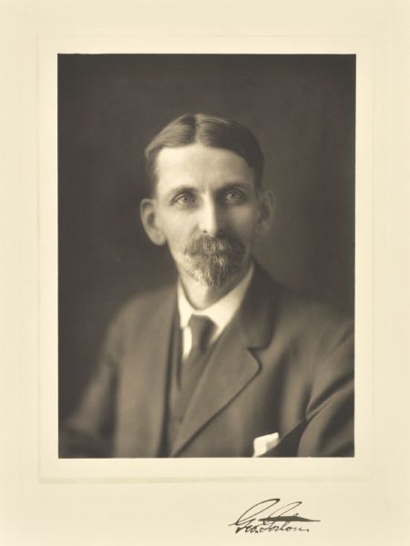 Quarter-length studio portrait of George Gorton, Racine manufacturer.