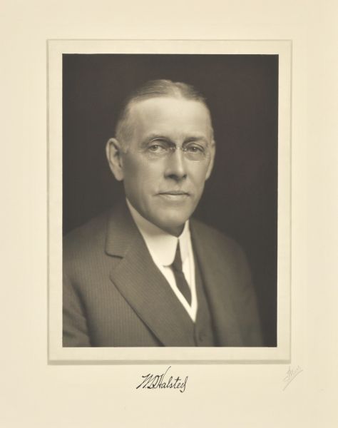 Quarter-length studio portrait of William DeForest Halsted, Milwaukee manufacturer.