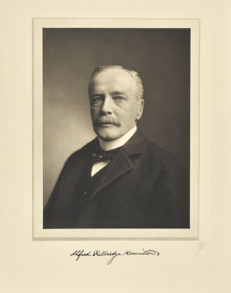 Quarter-length studio portrait of Alfred Kittredge Hamilton, Milwaukee manufacturer.