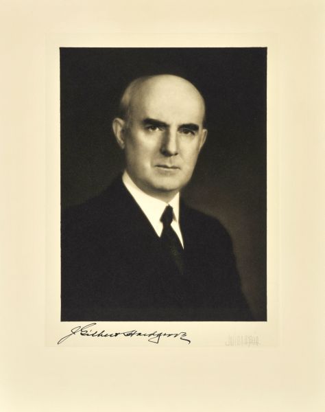 Quarter-length studio portrait of John Gilbert Hardgrove, Milwaukee lawyer.