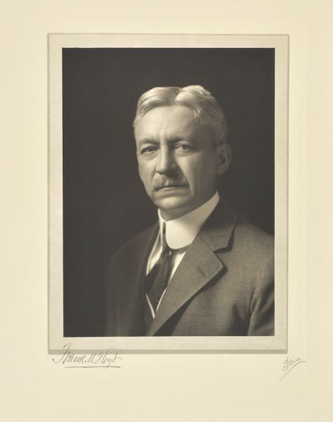 Quarter-length studio portrait of Frank M. Hoyt, Milwaukee attorney.