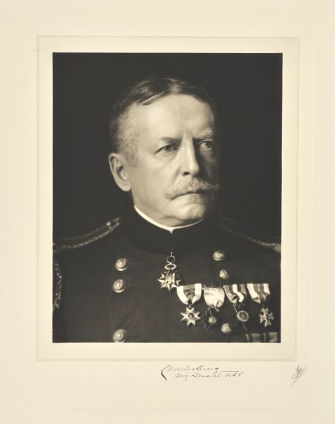 Quarter-length studio portrait of Brigadier General Charles King, Milwaukee author and instructor.