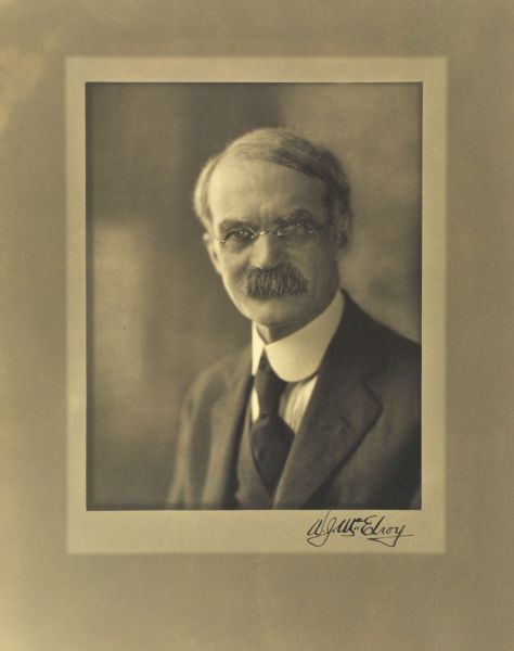 Quarter-length studio portrait of W. J. McElroy, Milwaukee lawyer.