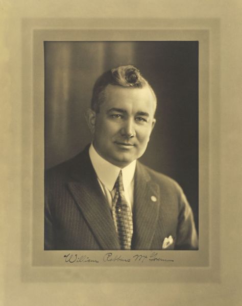 Quarter-length studio portrait of William Robbins McGovern, Milwaukee engineer.