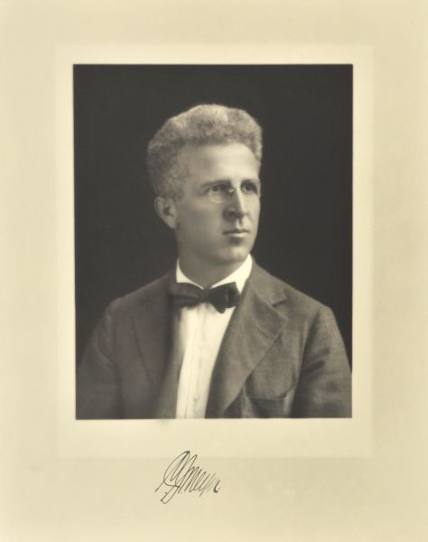 Quarter-length studio portrait of Christopher J. Meyer, Milwaukee manufacturer.