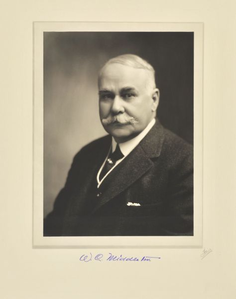 Quarter-length studio portrait of W.C. Middleton, Milwaukee manufacturer.
