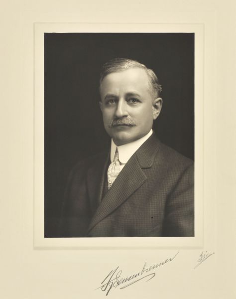 Quarter-length studio portrait of F.J. Sensenbrenner, Neenah manufacturer.