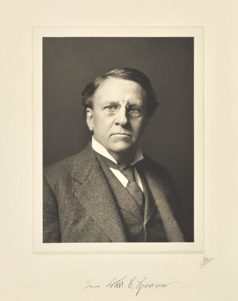 Quarter-length studio portrait of John C. Spooner, Madison lawyer.