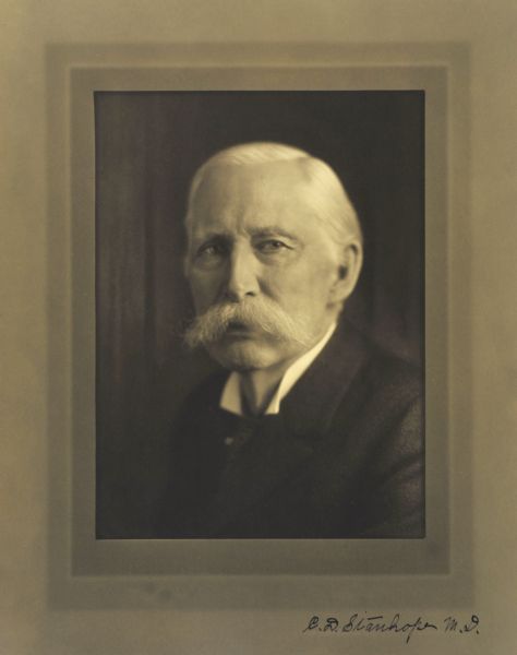 Quarter-length studio portrait of C.D. Stanhope, Milwaukee medical doctor.