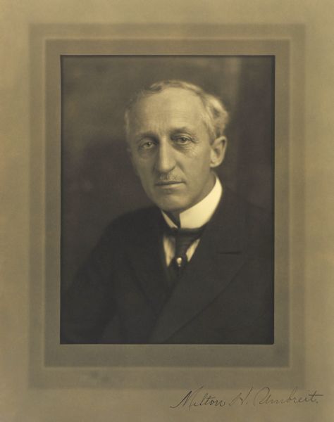 Quarter-length studio portrait of Milton H. Umbreit, Milwaukee lawyer.