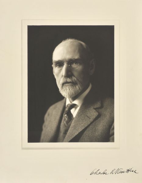 Quarter-length studio portrait of Charles Richard Van Hise, University of Wisconsin-Madison president.