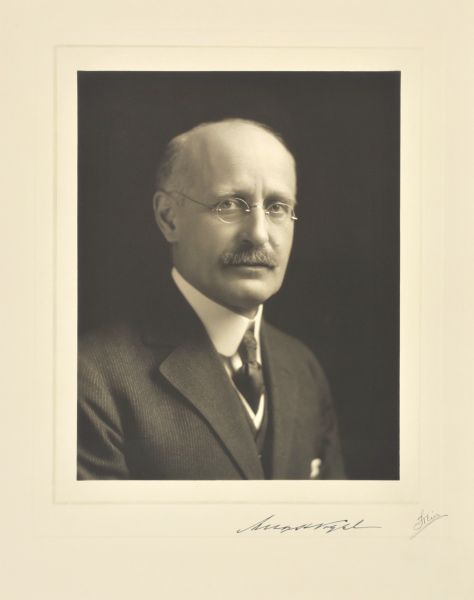 Quarter-length studio portrait of Augustus Hugo Vogel, Milwaukee company vice-president.