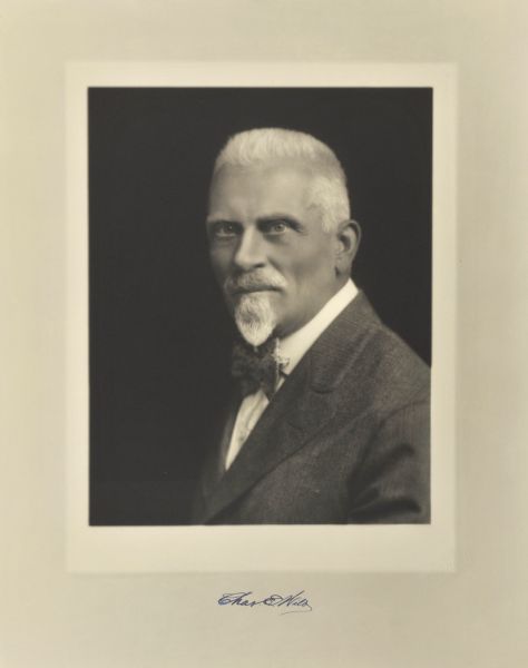 Quarter-length studio portrait of Charles E. Wies, Milwaukee lawyer.