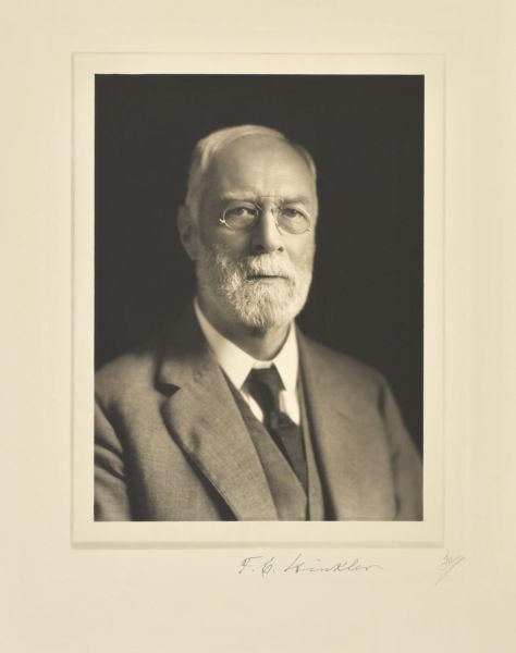 Quarter-length studio portrait of Frederick C. Winkler, Milwaukee lawyer.