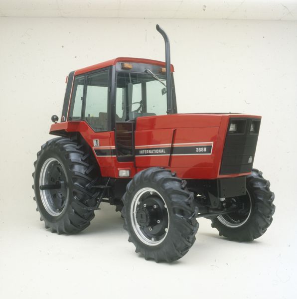 Color studio shot of a International Harvester 3688 tractor with All Wheel Drive.
