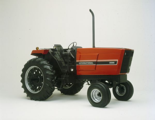 Color studio view of International Harvester 3088 Tractor without ROPS (roll-over protection system).