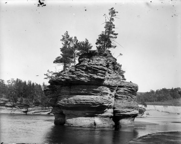 The rock formation at the Dells known as the Sugar Bowl.