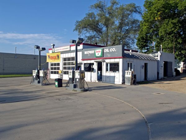 Felix Ohrlien's gas station, at 105 Water Street, was built in 1944-45 and is still in use today, however it is now owned and operated by Dick Ambrose, who started working at the station when he was sixteen.