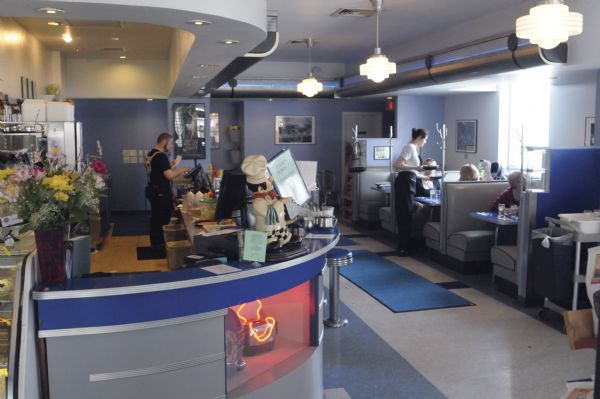 Interior view of Monty's Blue Plate Diner.