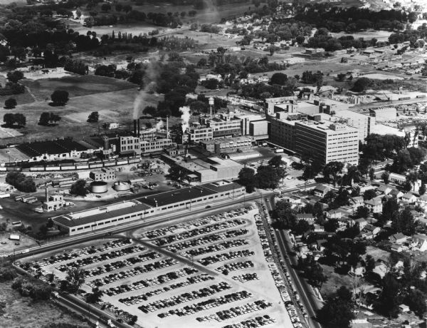 Aerial view of the Oscar Mayer & Co., plant looking northwest.