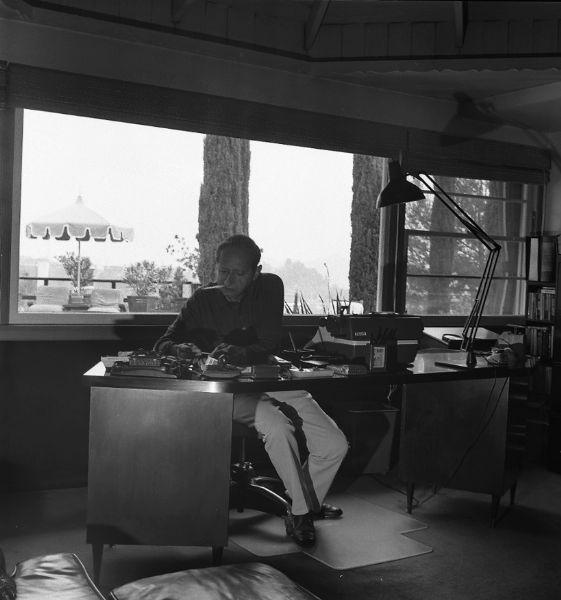 Bloch at his work space in his home in Los Angeles.