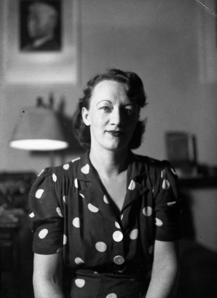 "Dress" photograph of Marion Bloch taken at Harold Gauer's Brady Street apartment.